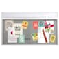 60 x 36 Enclosed Bulletin Board with Custom Header - Silver with Gray Fabric