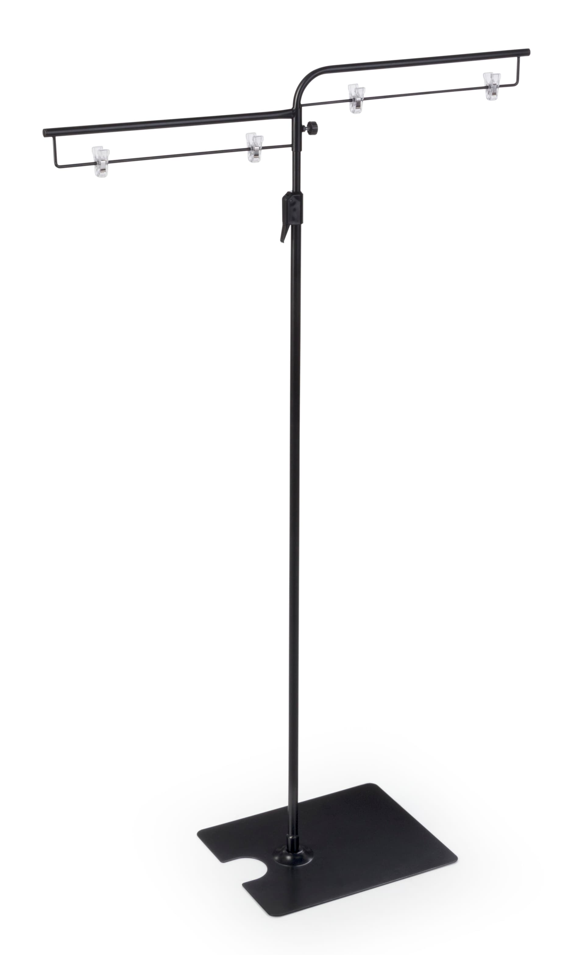 Dual Sign Clip Floorstand for Retail at Lowest Height
