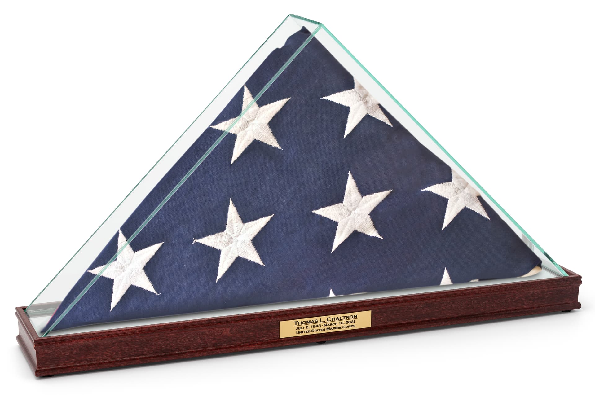 Commemorative American flag display fits 5' x 9.5' memorial banners
