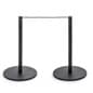 Set of (8) QueuePole Slim 16” Stanchion Posts with 100’ Black Elastic Cord