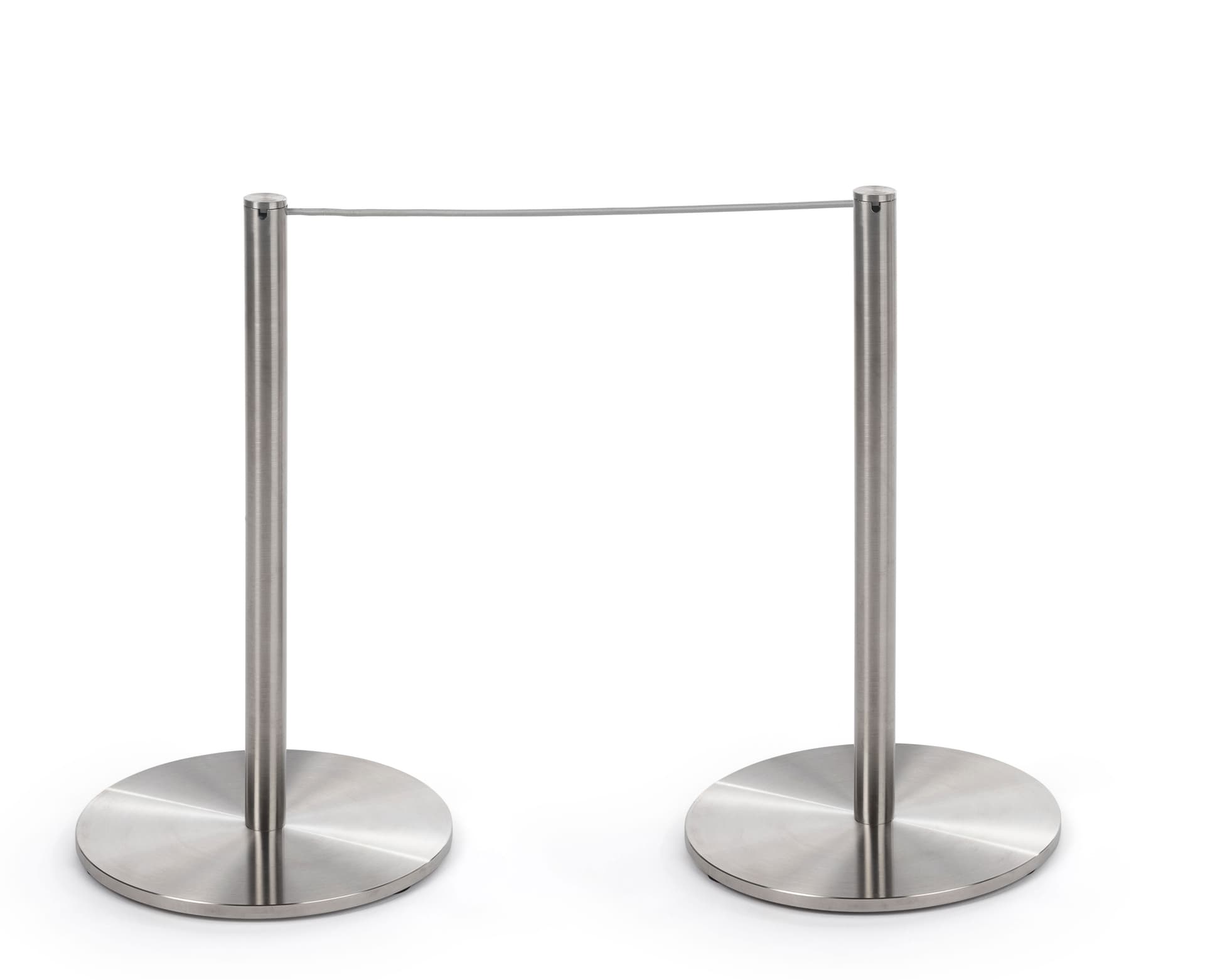 2 Connected of the 6-Stanchion Silver Low Profile Barrier Set