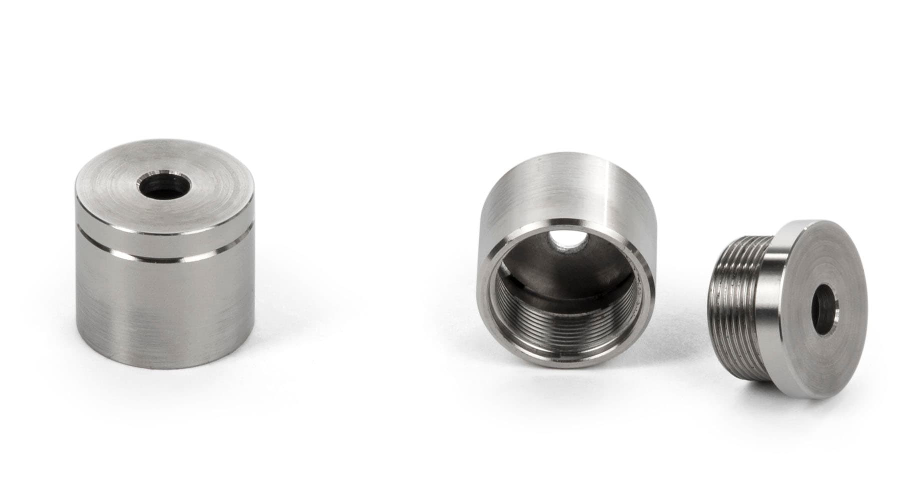 2 Wall Receptacles of the 4-Post Silver Low Profile Stanchion Barrier