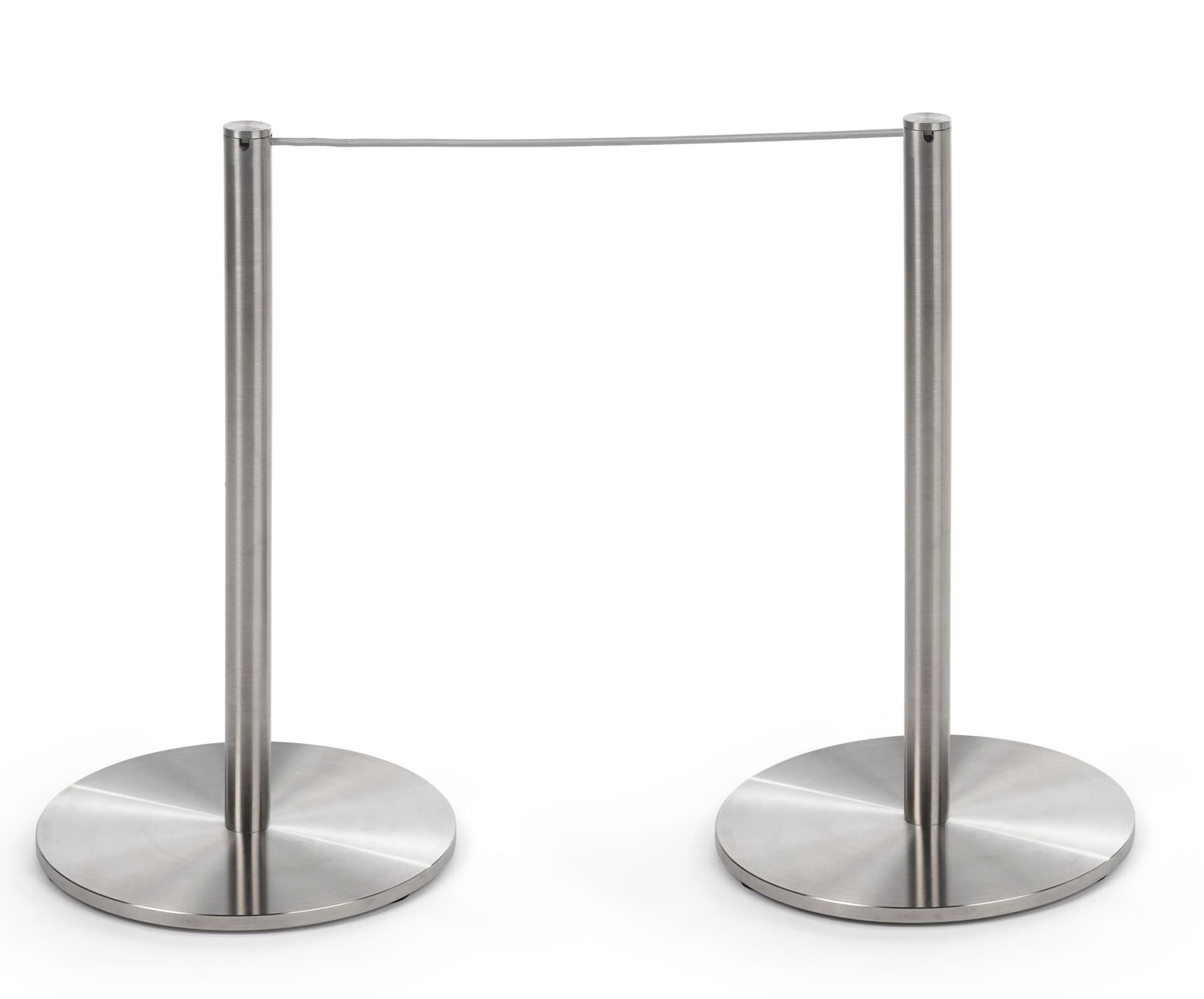 2-Pole Section of the 4-Post Silver Low Profile Stanchion Barrier