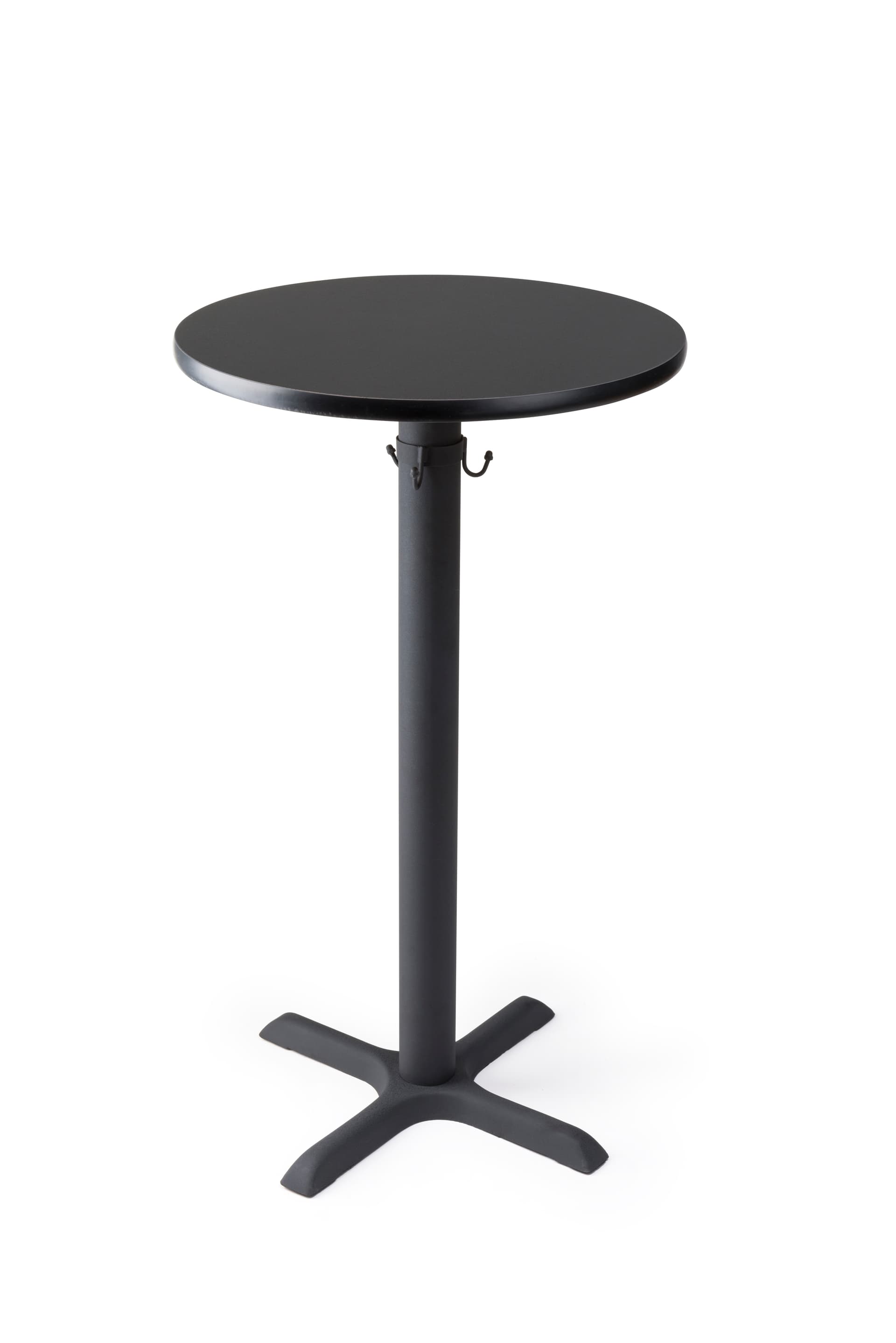 Round black cruiser table with heavy duty base