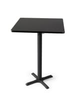 Black pedestal bar table with 30" square top