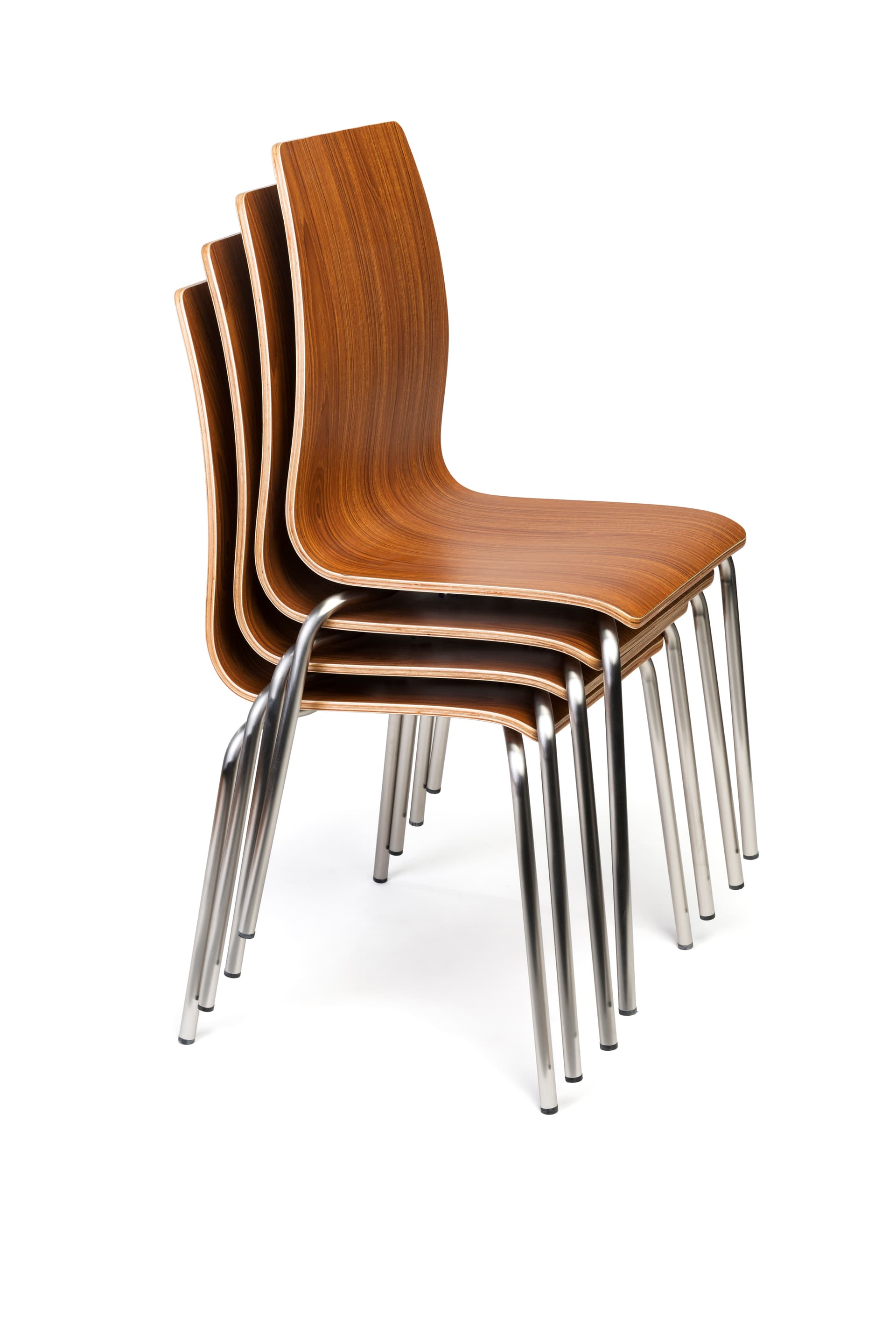 Bistro style lunchroom table and chairs stacked seating
