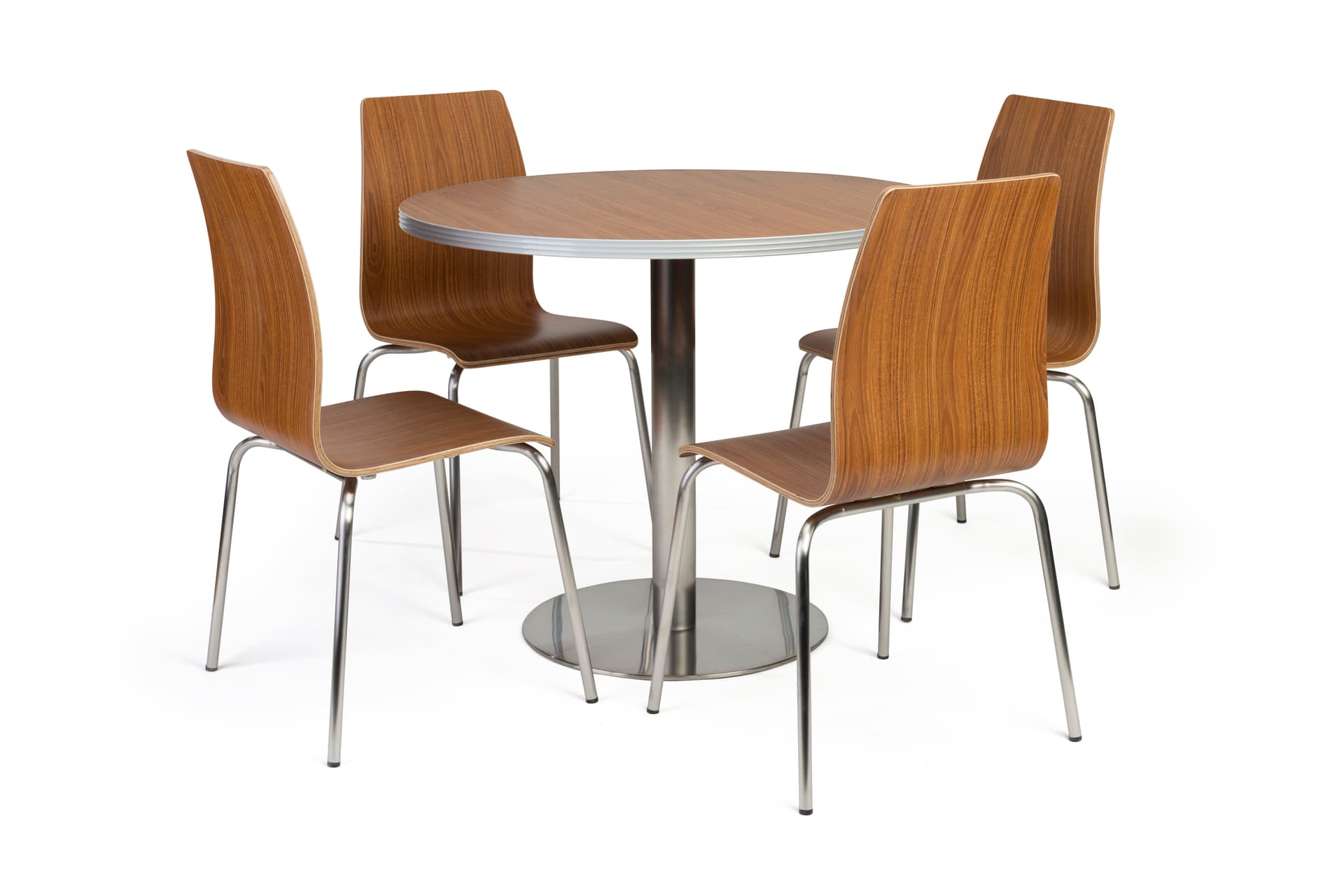 Bistro style lunchroom table and chairs with 4 included seats