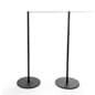 Set of (8) QueuePole Slim 39” Stanchion Posts w/ 100’ Black Elastic Cord - Black