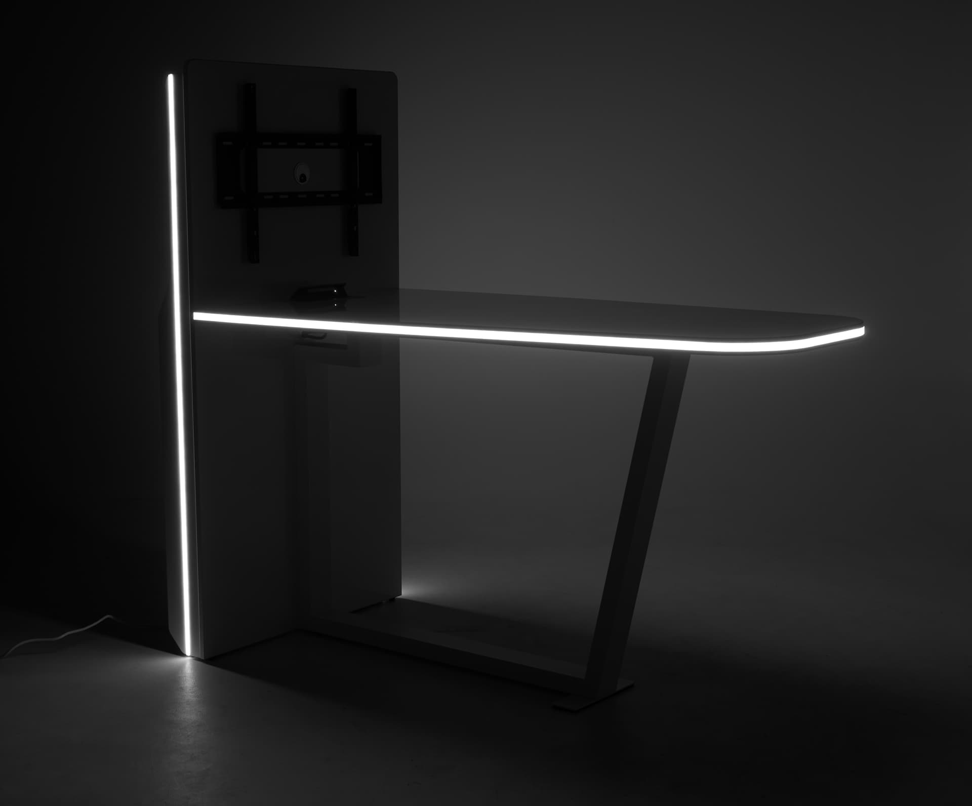 Multimedia conference table with laminate finish