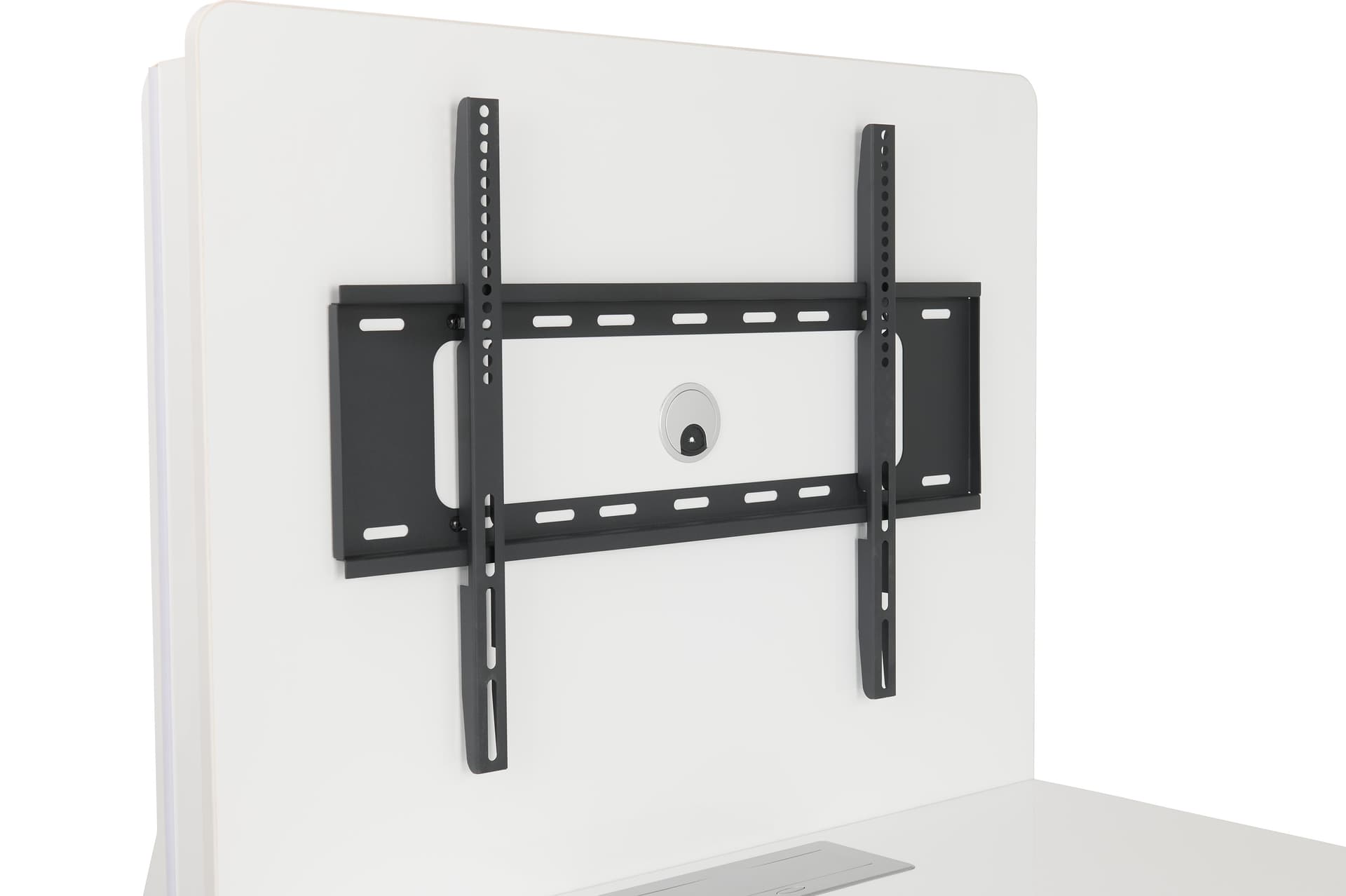 Multimedia conference table with removable mounting bracket