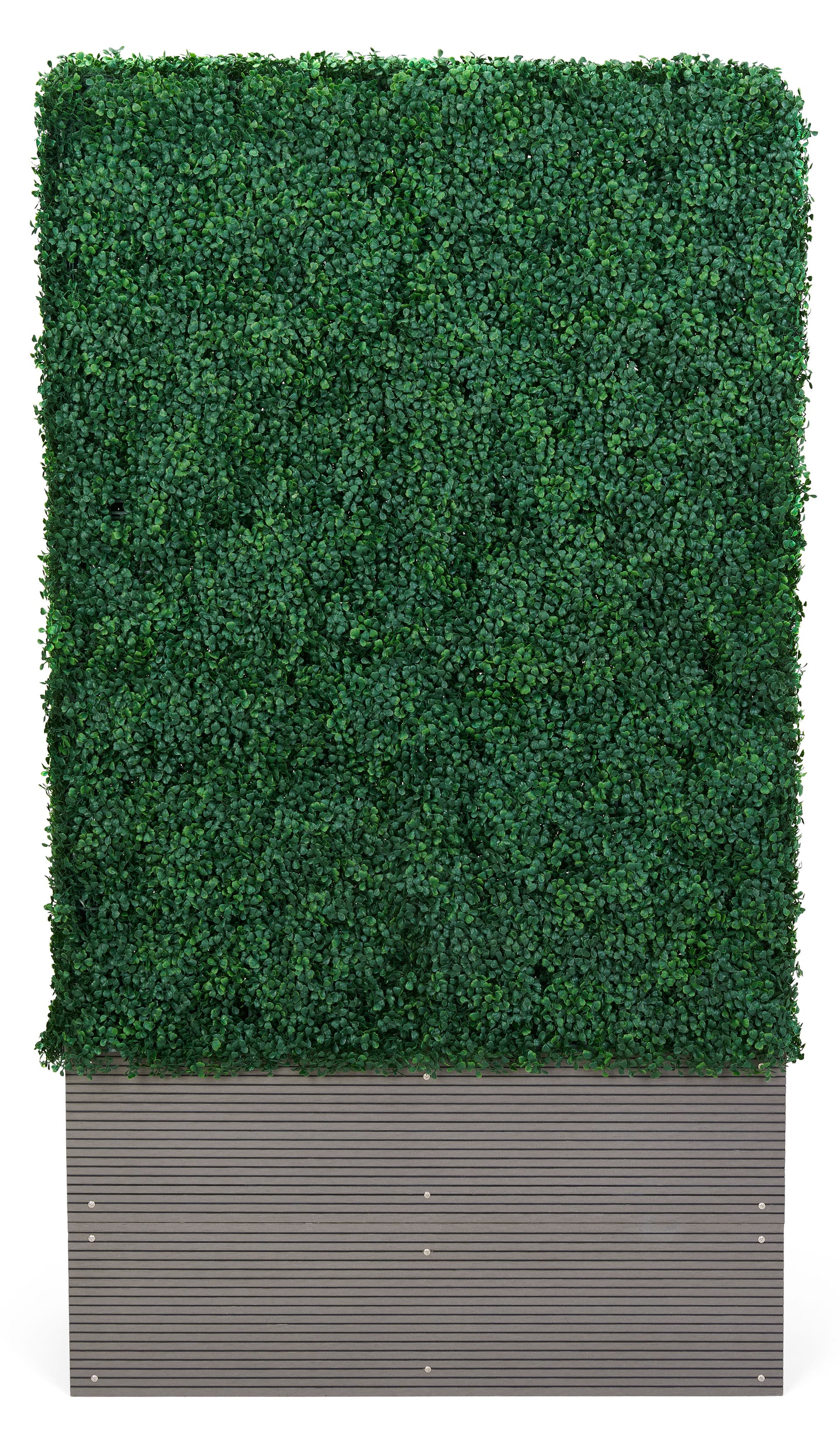 Artificial boxwood hedge panels with weatherproof design