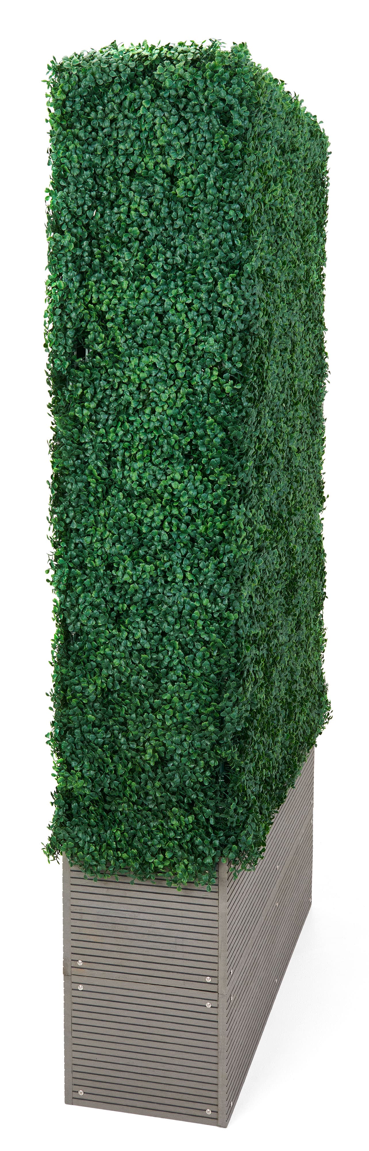 Artificial boxwood hedge panels with sleek and minimal design