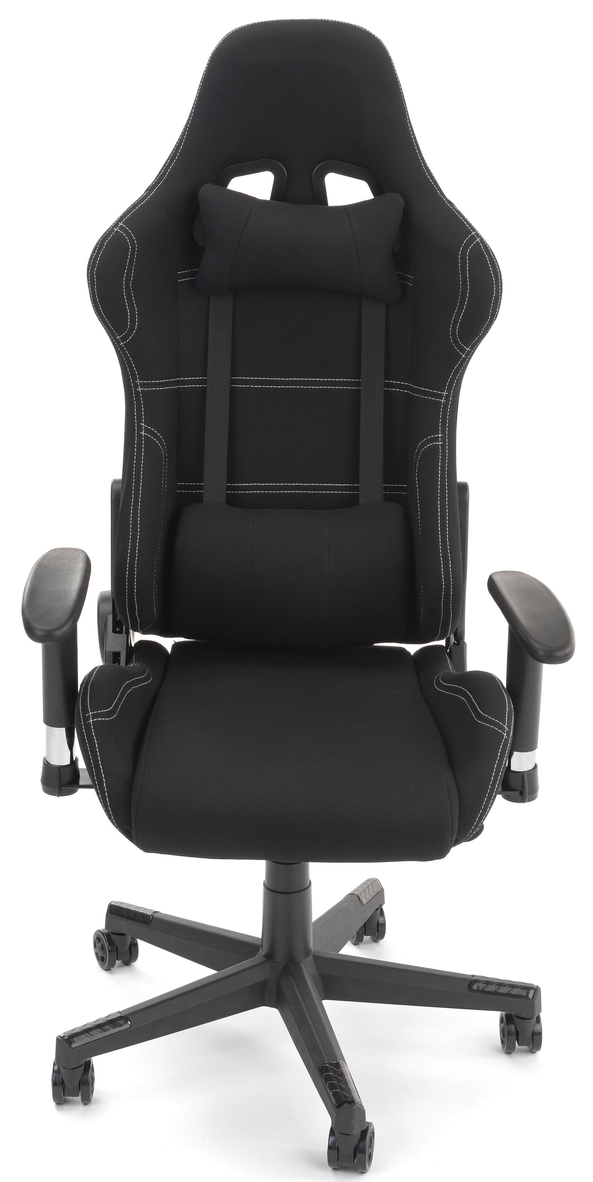 PC gaming chair with soft-padded neck and back cushions 