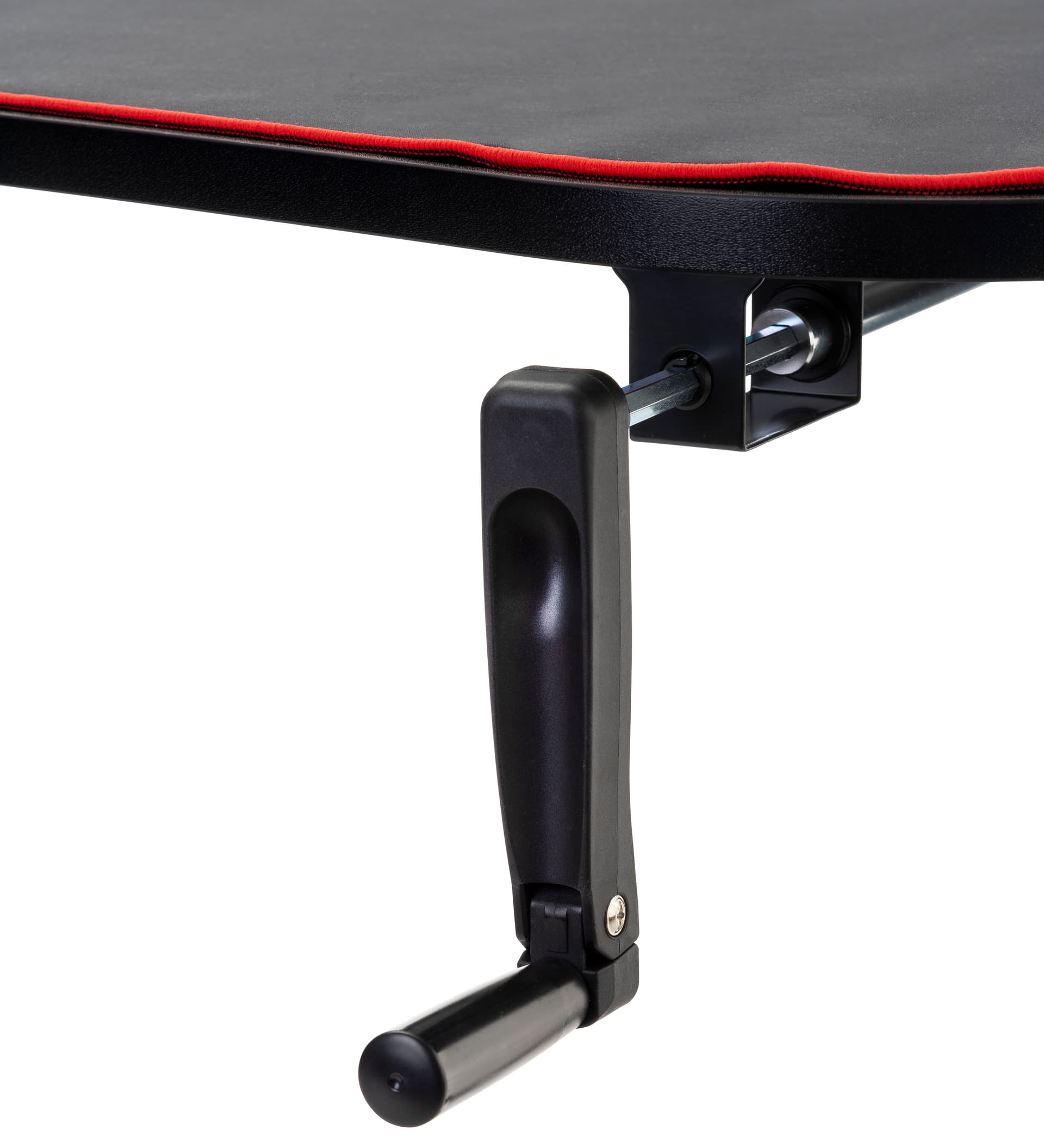 Adjustable computer desktop with plastic detachable crank 