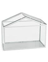 Glass wedding money card box with house shaped design 