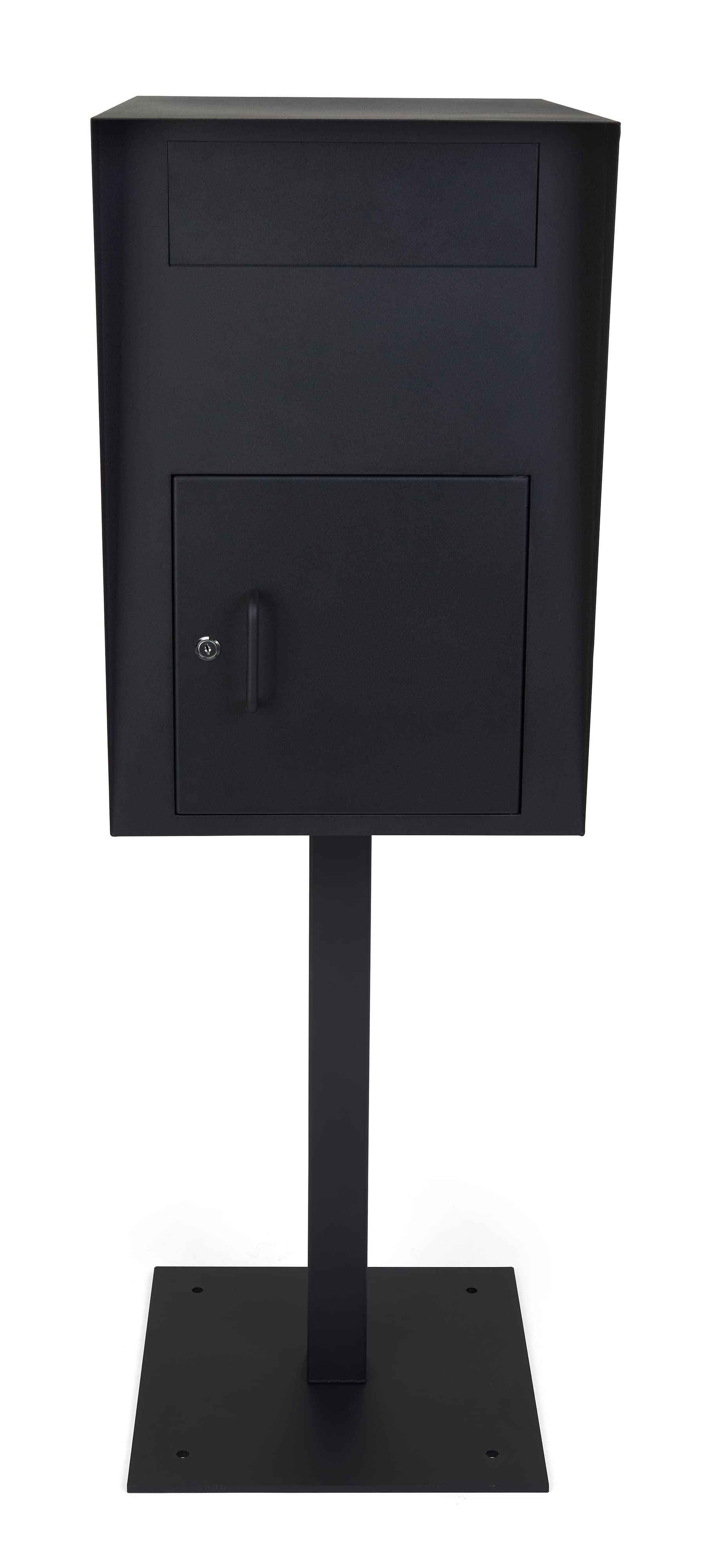 Pedestal drop box with locking door design