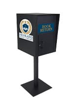 Custom adhesive graphic for FDHDBBP1 pedestal drop box with full color printing