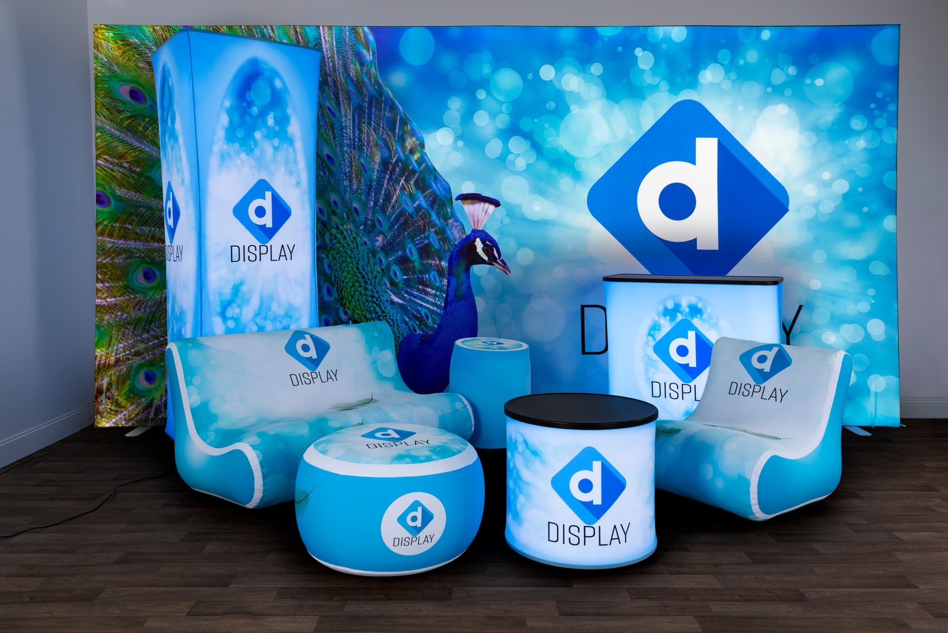 custom inflatable event ottoman highlights branding