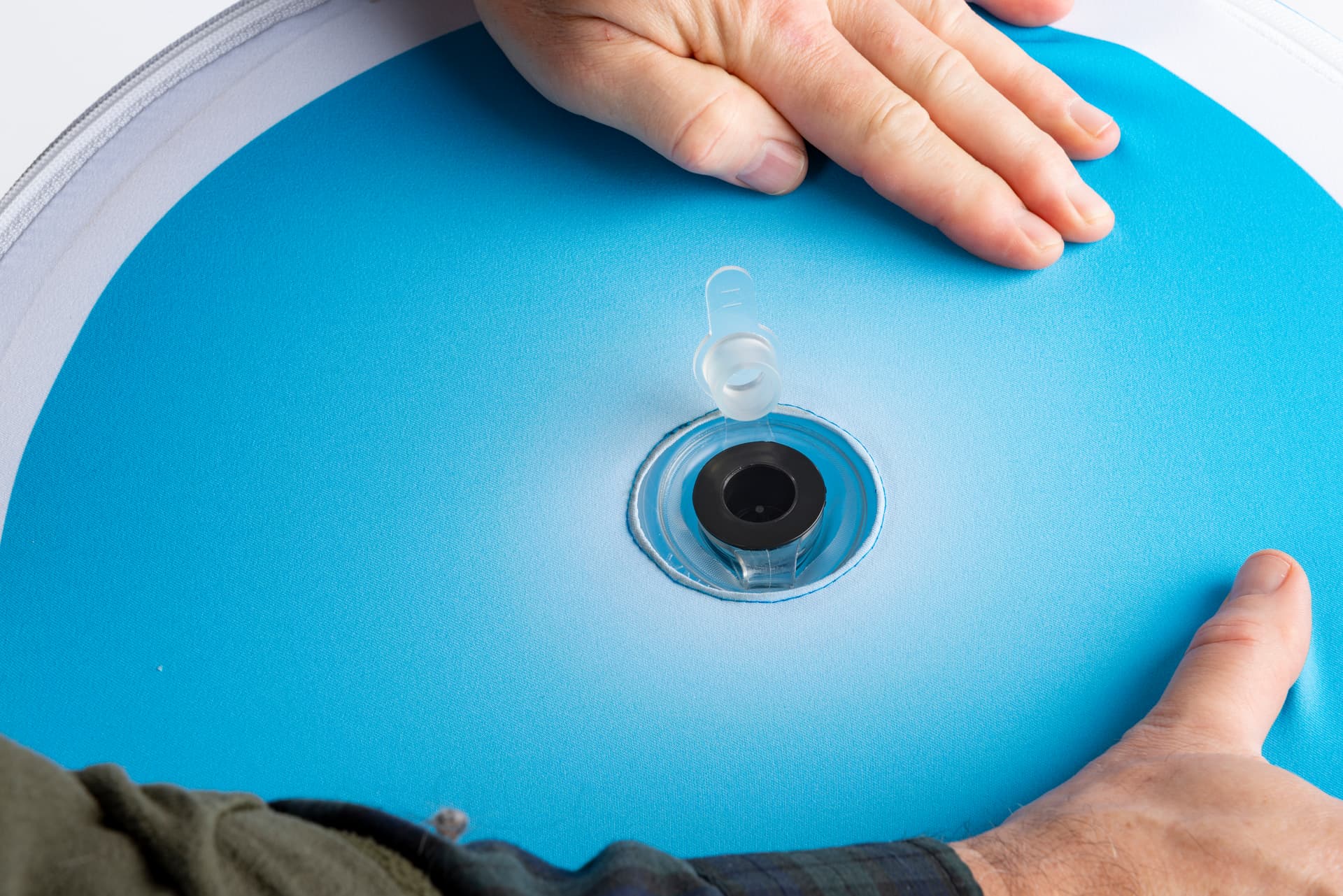 custom blow up stool with cover and anti-deflation valve