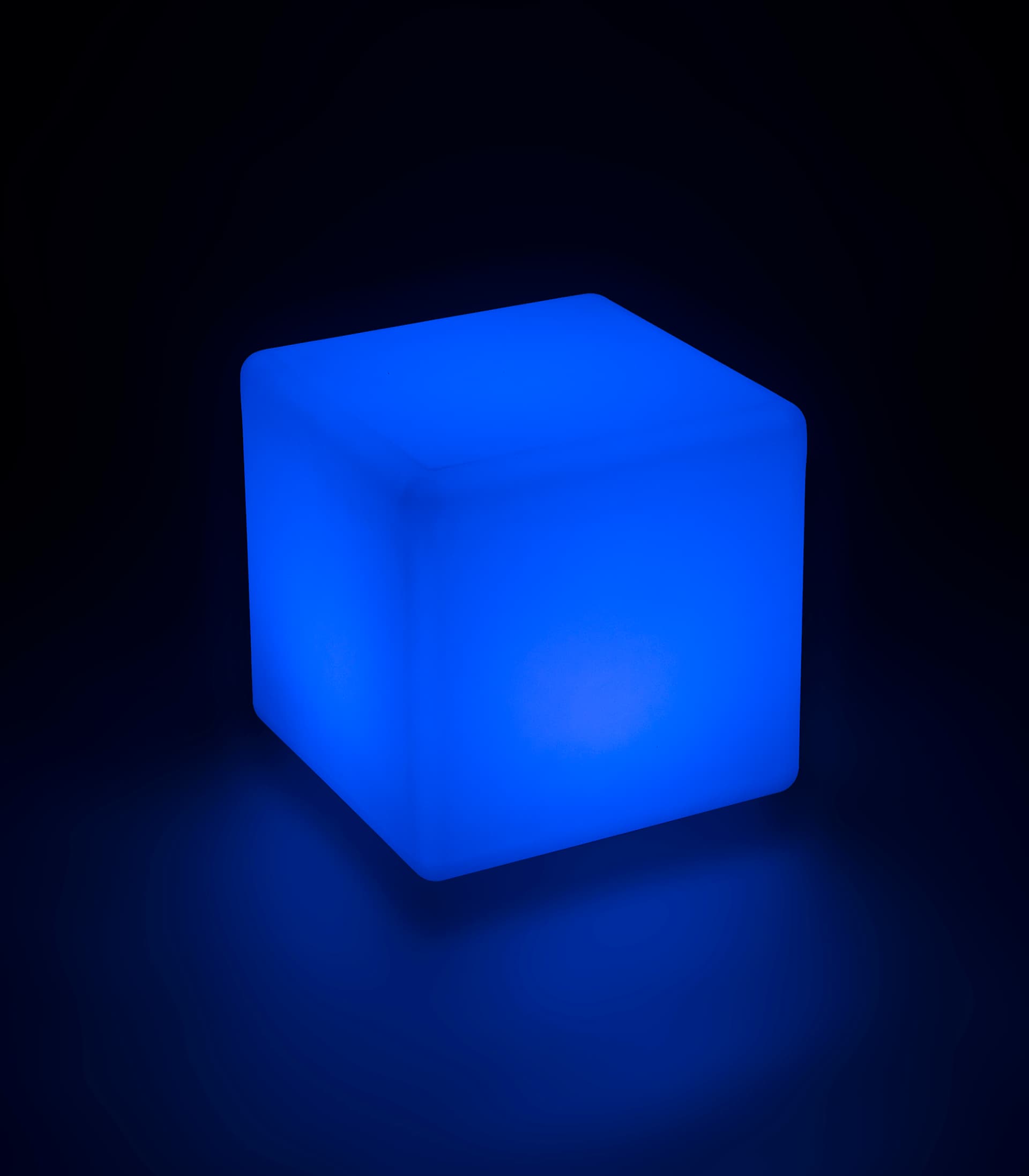 Light Up Cube Table Stool with Blue Light Color