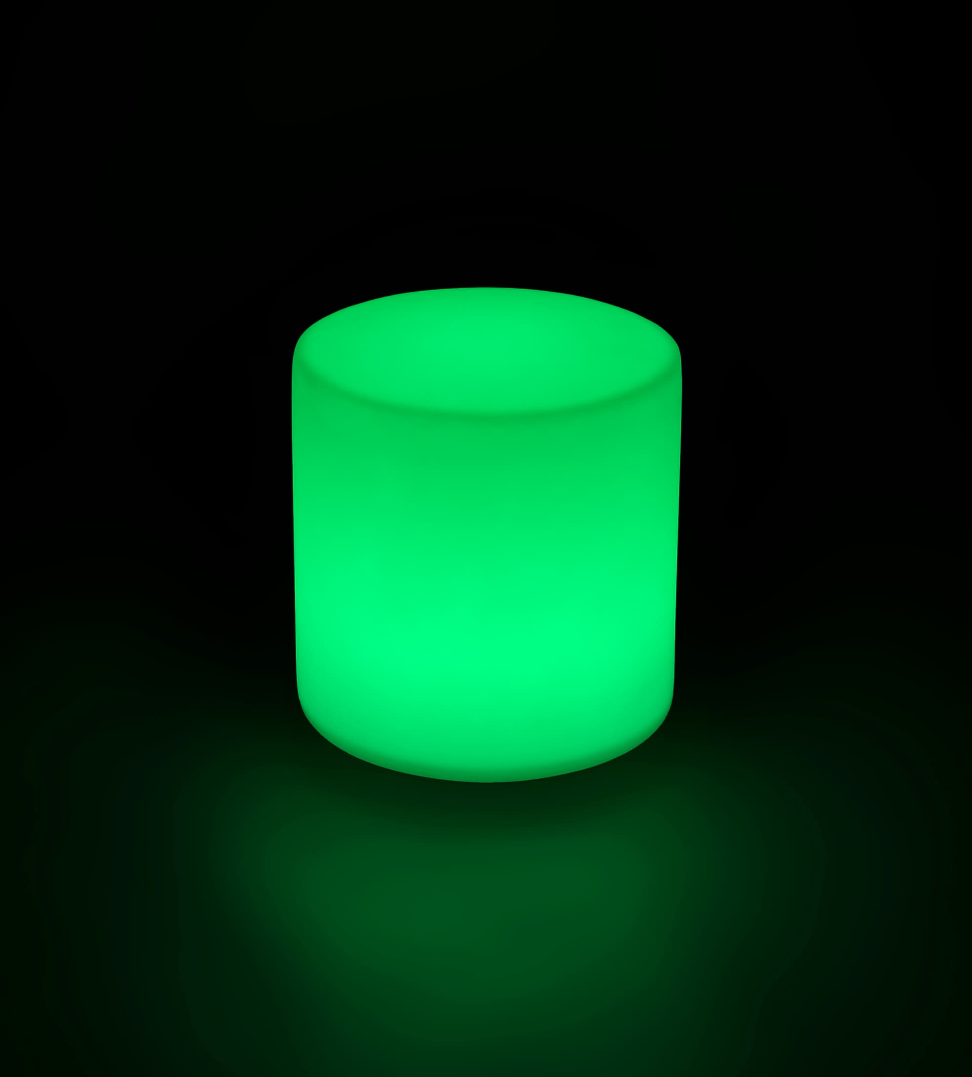 Light Up Round Cocktail Table Stool with Green Light Color