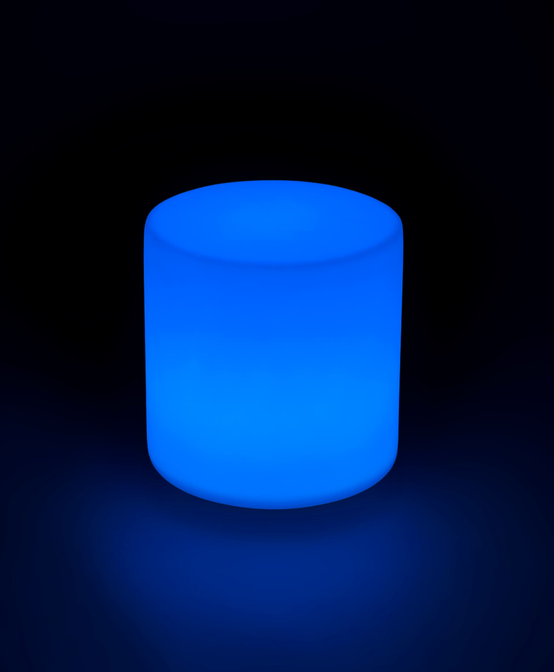 Light Up Round Cocktail Table Stool with Blue Color