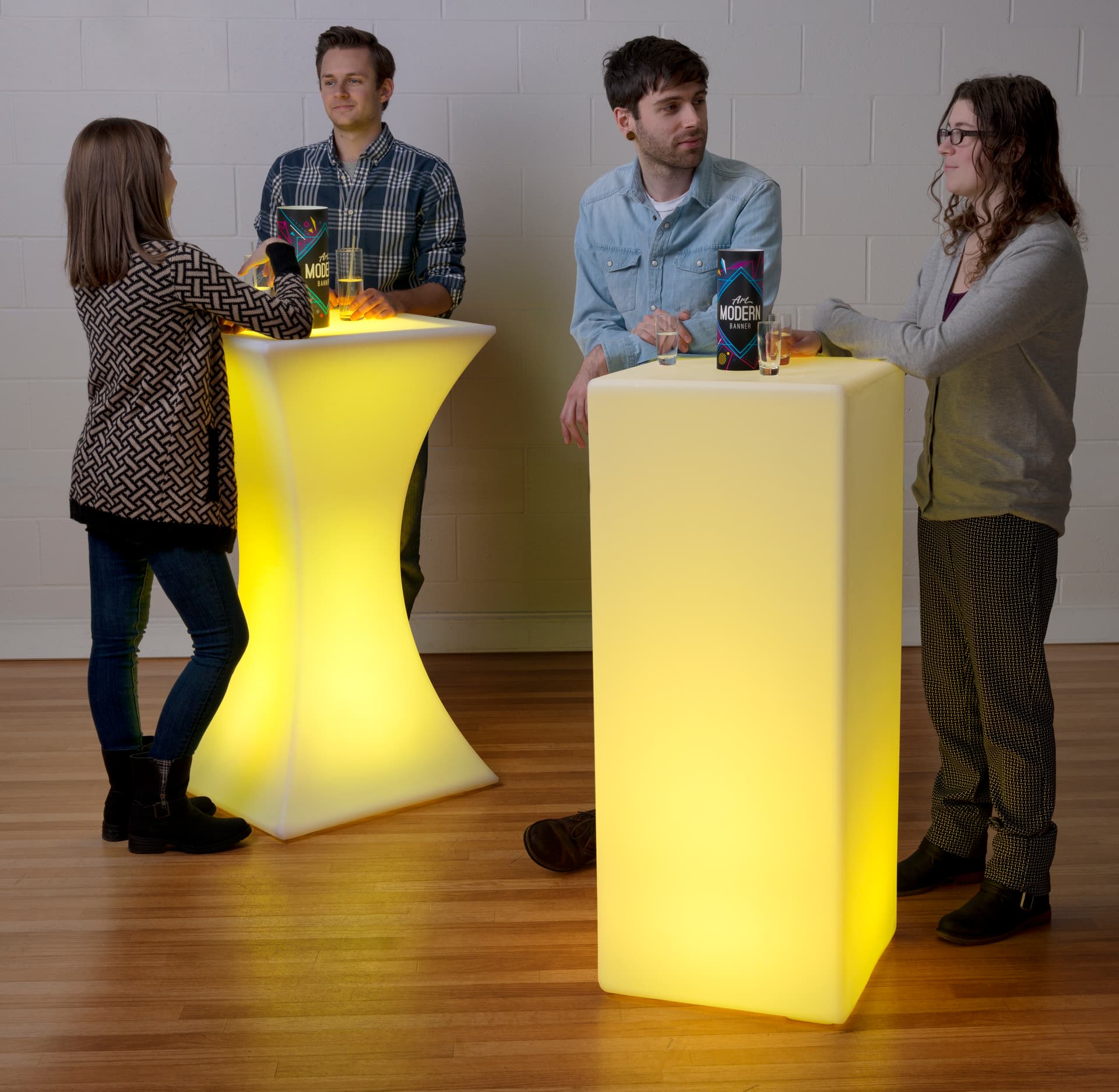 Modern LED Hourglass Pub Table