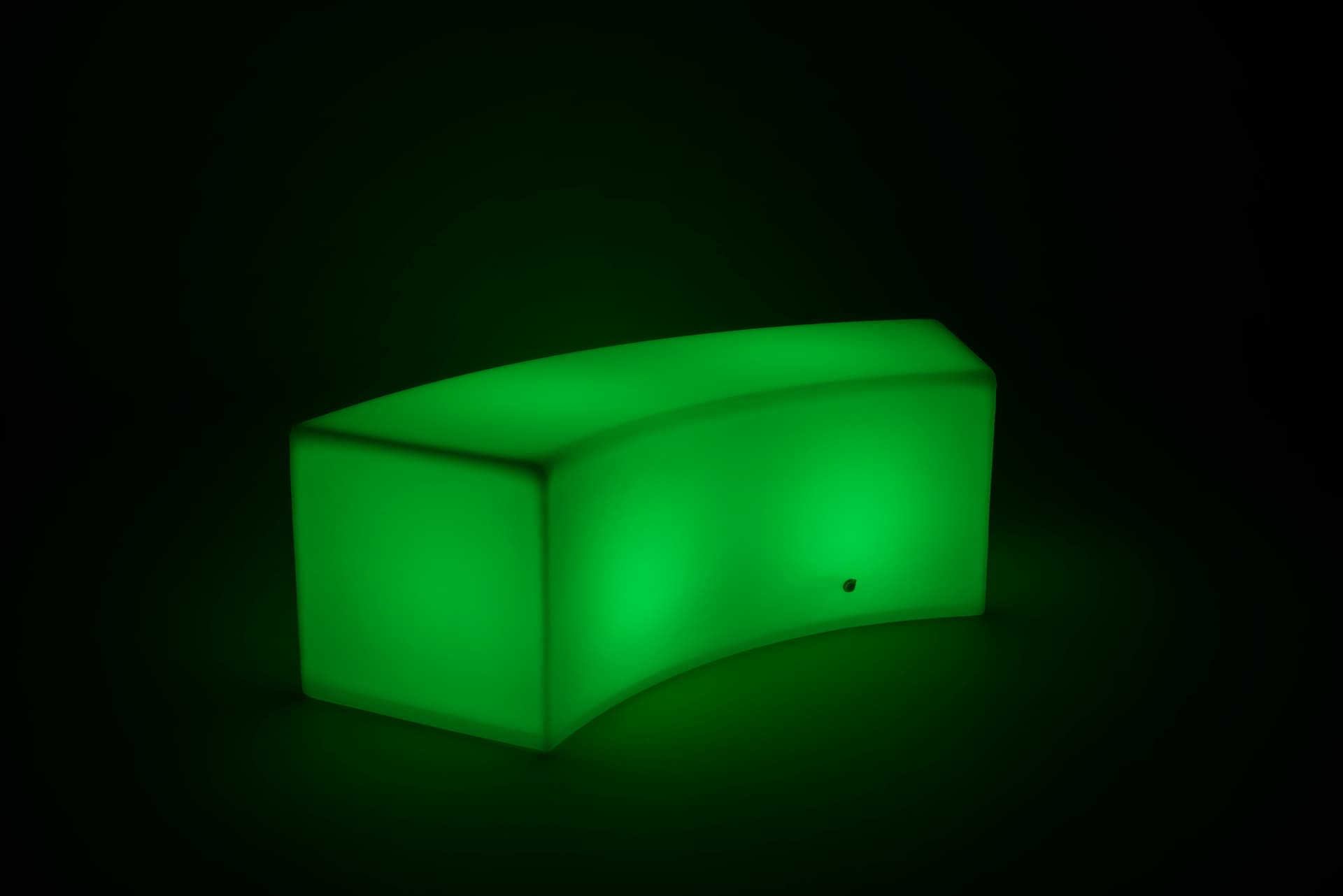 soft glow LED serpentine bench