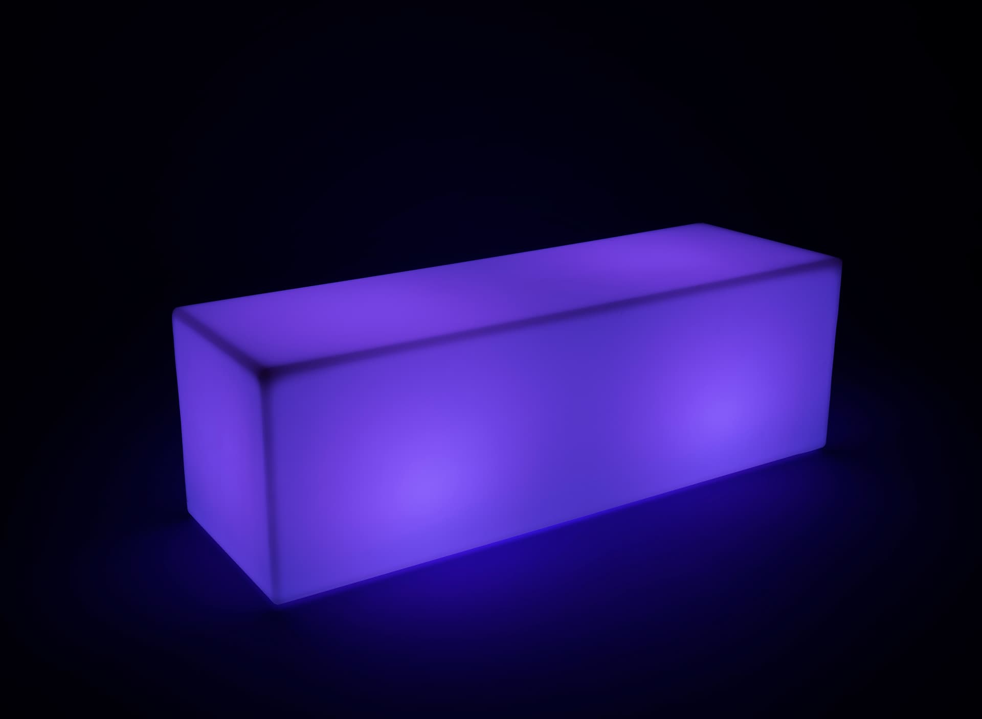 multicolored LED lounge bench
