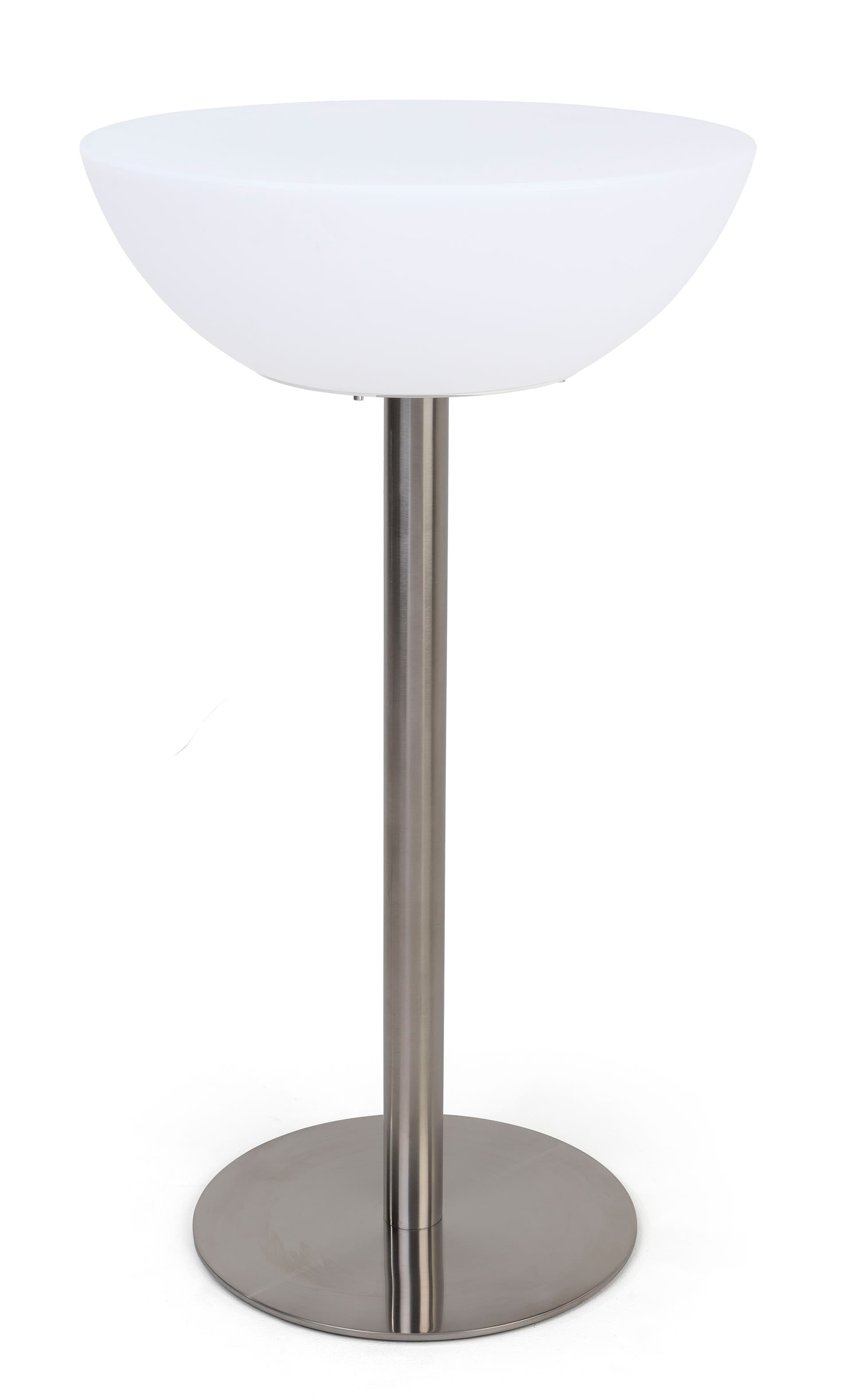 Half-moon LED cocktail table with 23.5" top