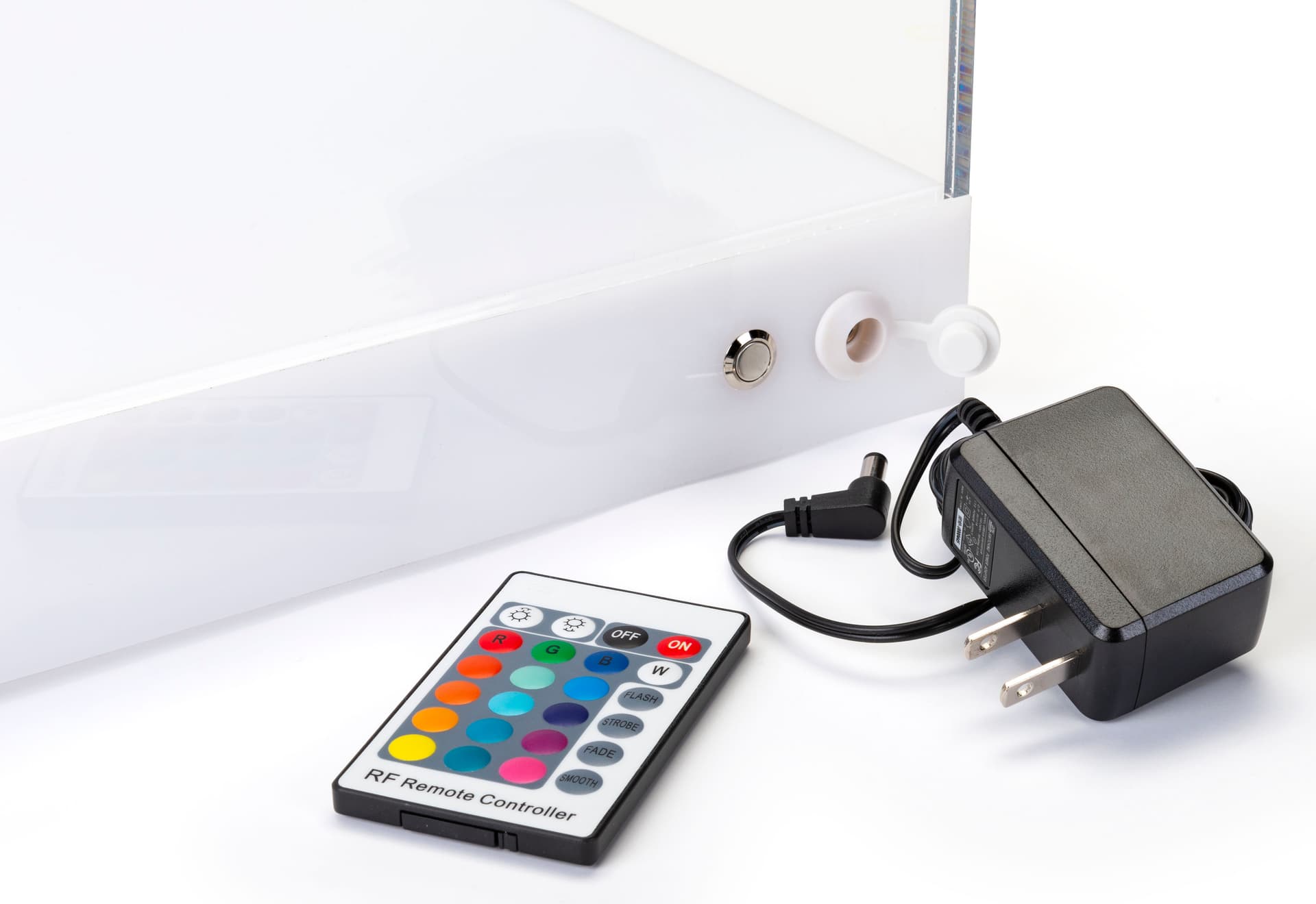 Lighted acrylic display case with 5 foot power cord