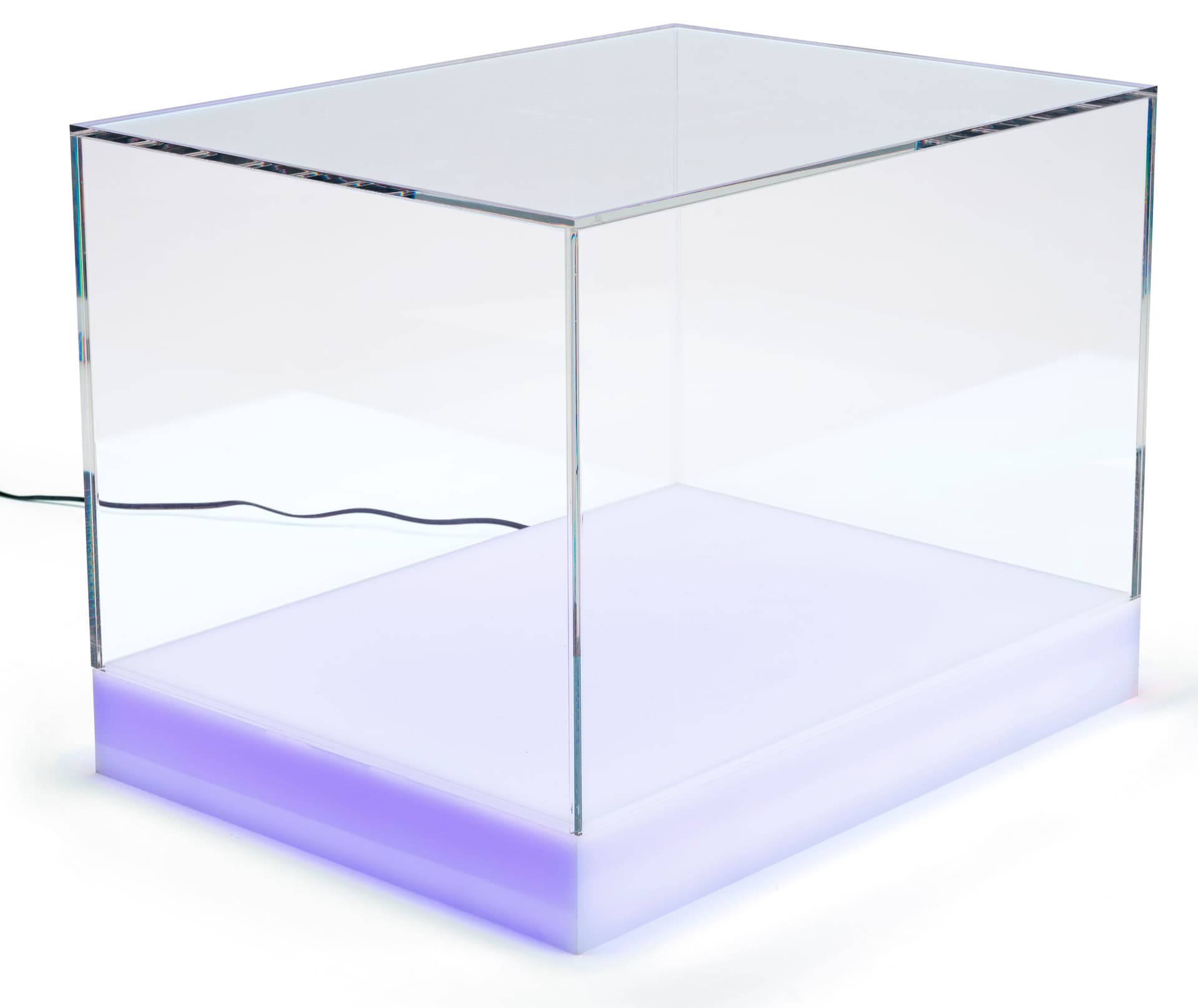 Countertop led collectables display case with power cord