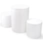 Illuminated LED Pub Table Set w/ 2 Circular Stools, 16 Color Options - White