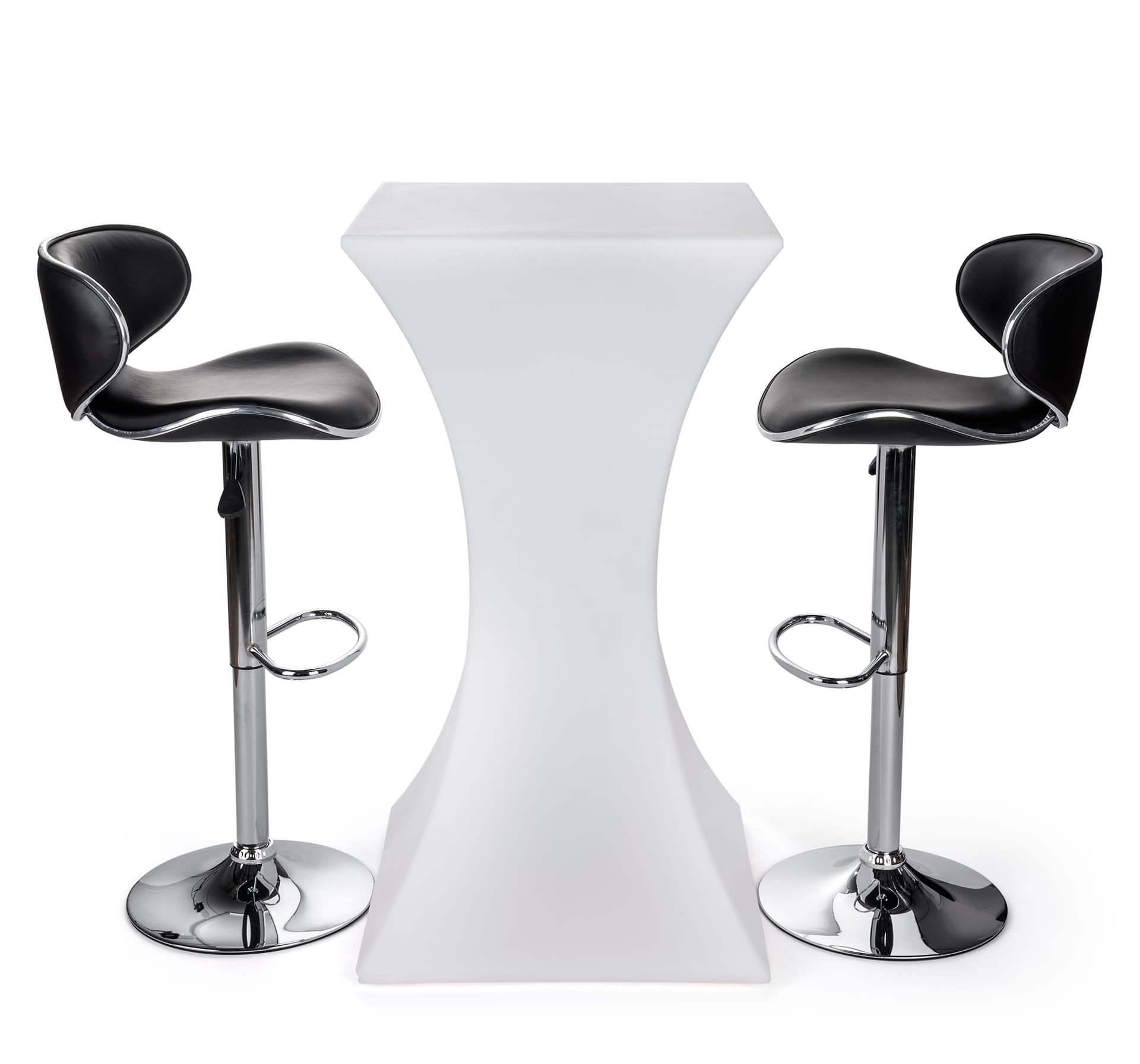 Water Resistant Hourglass LED pub table set 
