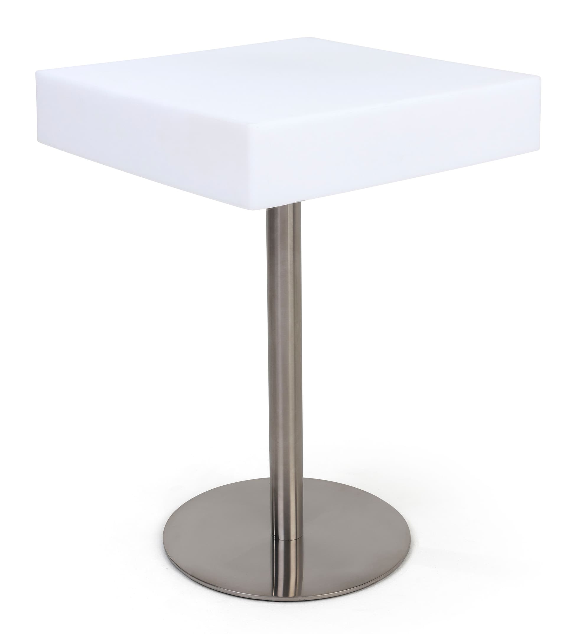 Square glow top bar table with water-resistant design