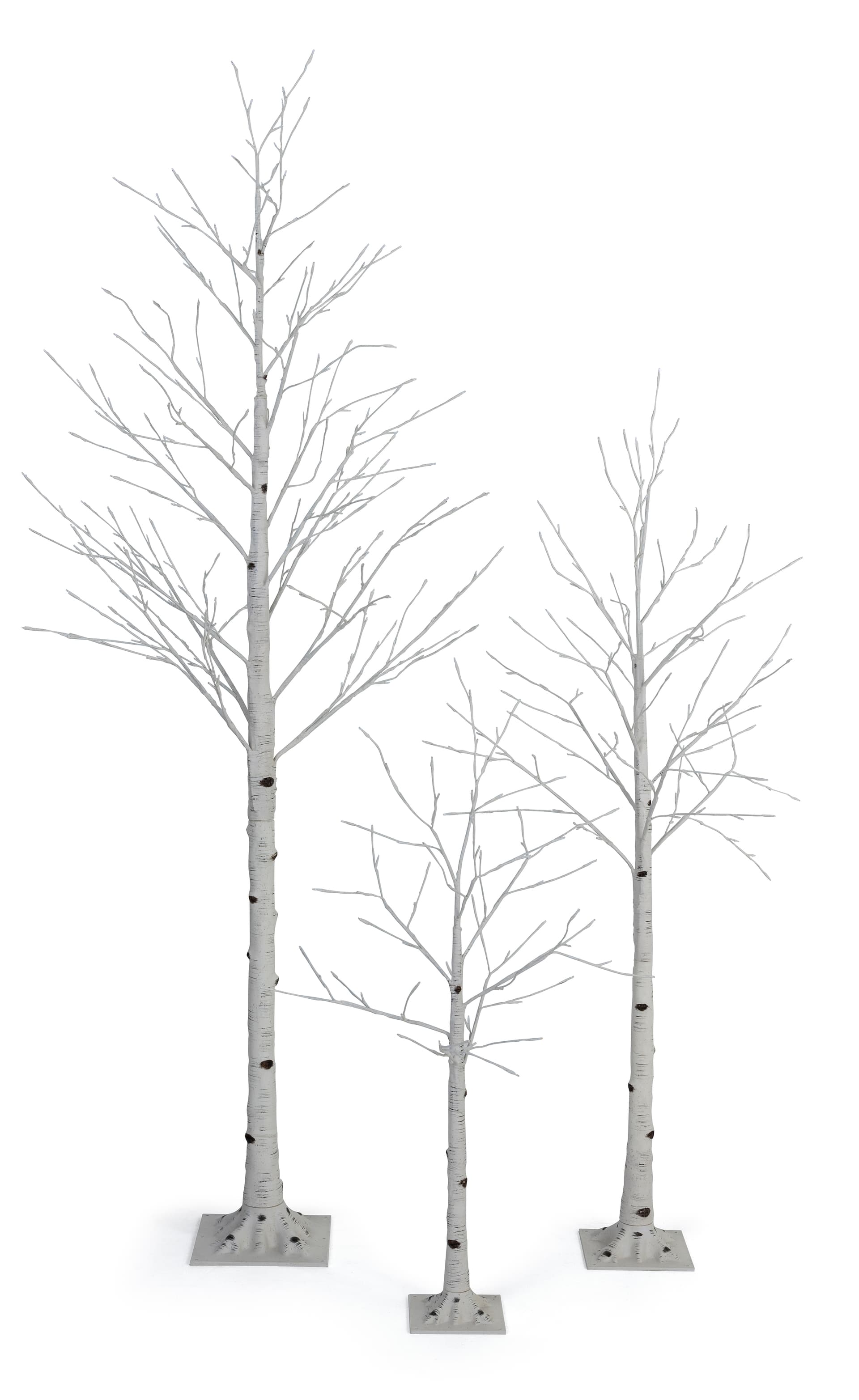 Lighted birch tree with adjustable wired branches