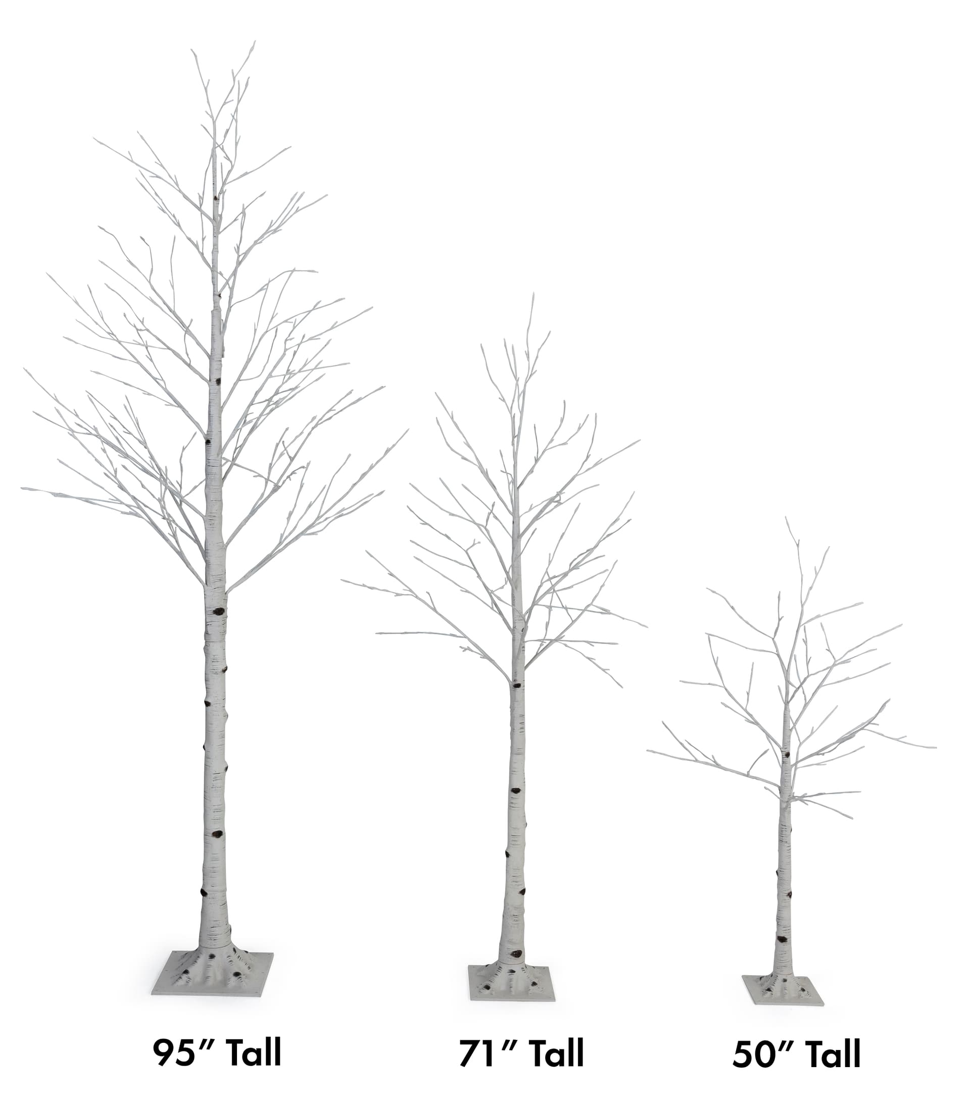 Lighted birch tree with 95, 71 and 50 inch tall height options