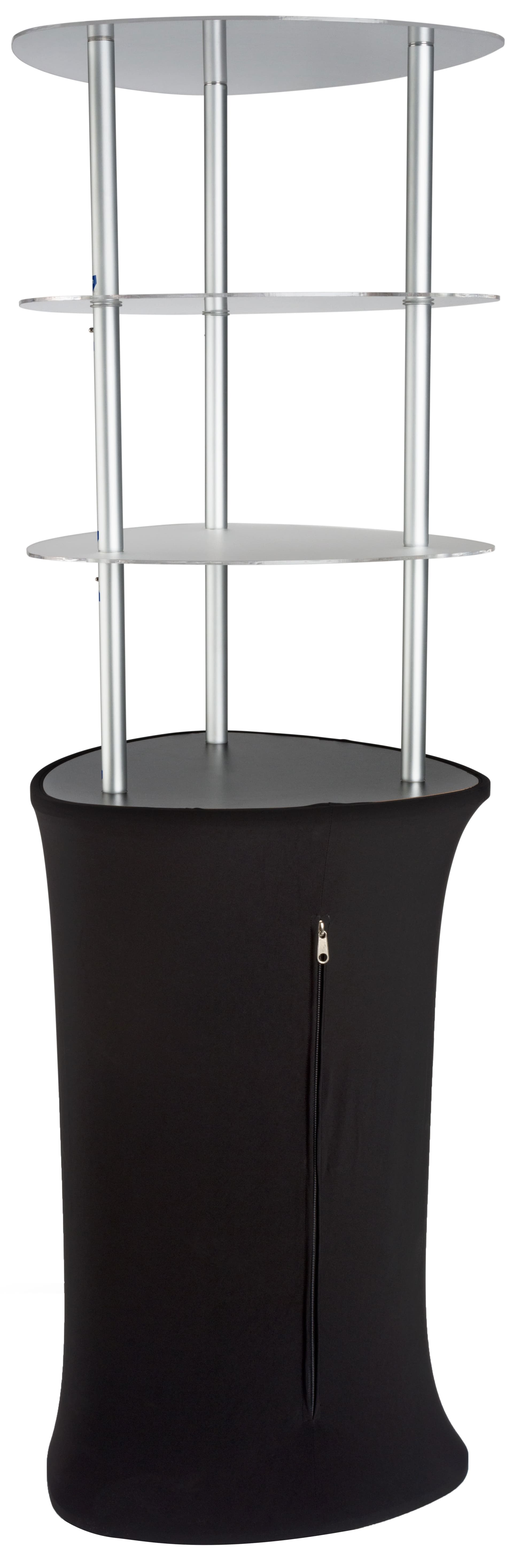 Pop Up Display Tower with Black Fabric Cover
