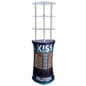 Trade Show Display Tower w/ Acrylic Shelves, Custom Fabric Cover, Portable - Silver