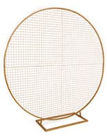 Circle grid backdrop with sleek gold finish
