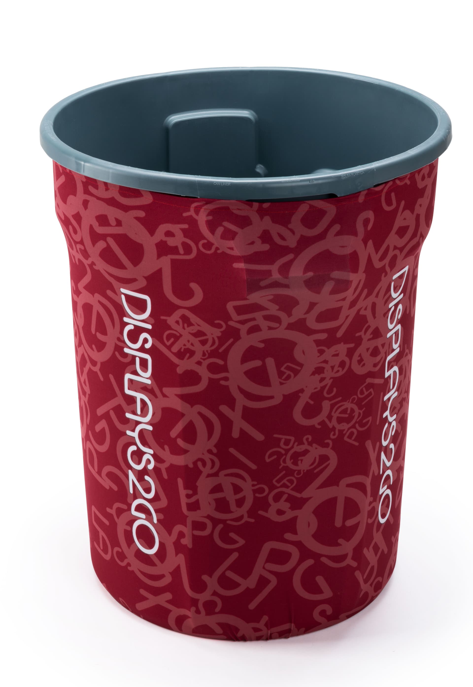 Printed 32-Gal Trash Barrel Cover with Customizable Template