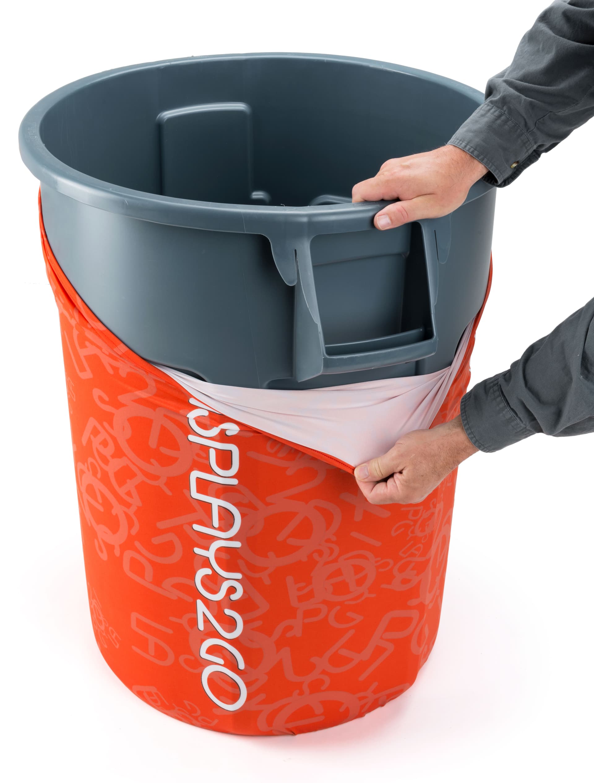 Full Color 55-Gal Garbage Can Cover with Stretch Material