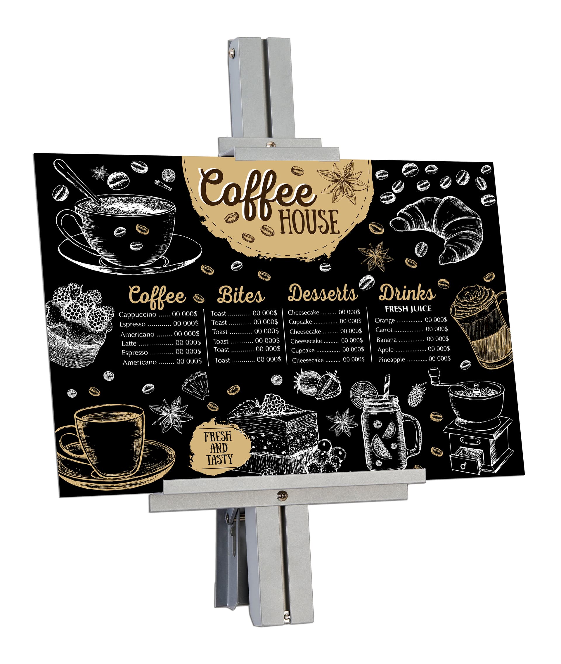 Studio wall easel with overall height of 21.5 inches
