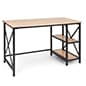 47" W x 22" D x 30" H Wood and Steel Industrial-Style Desk - Natural