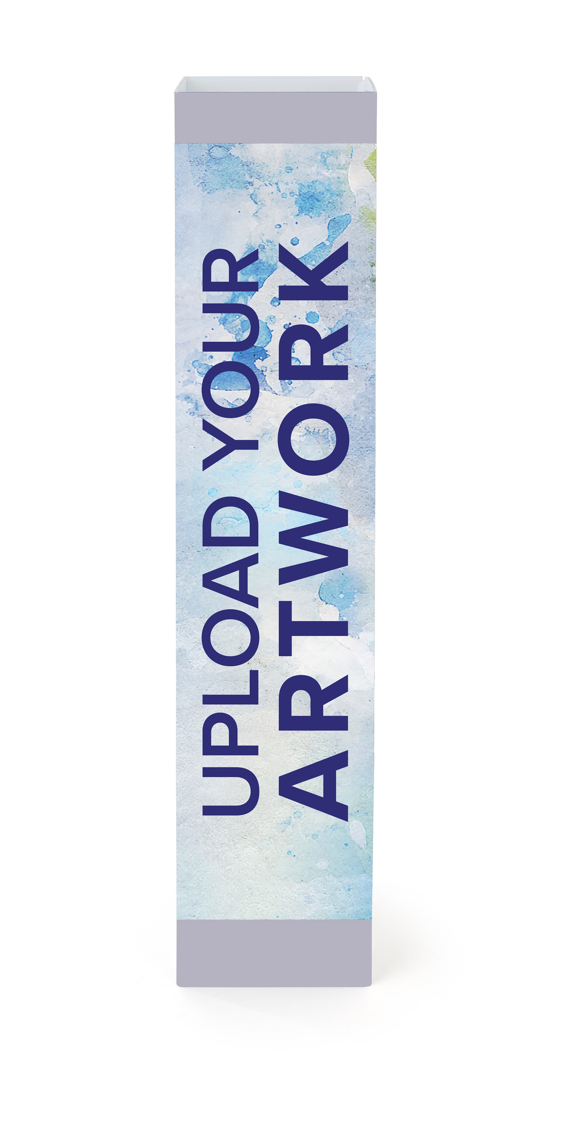 Square advertising bollard sign with different messages printed on all four sides