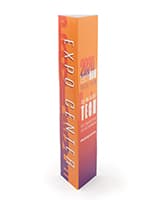 Triangle marketing bollard cover features 52 inch Coroplast material