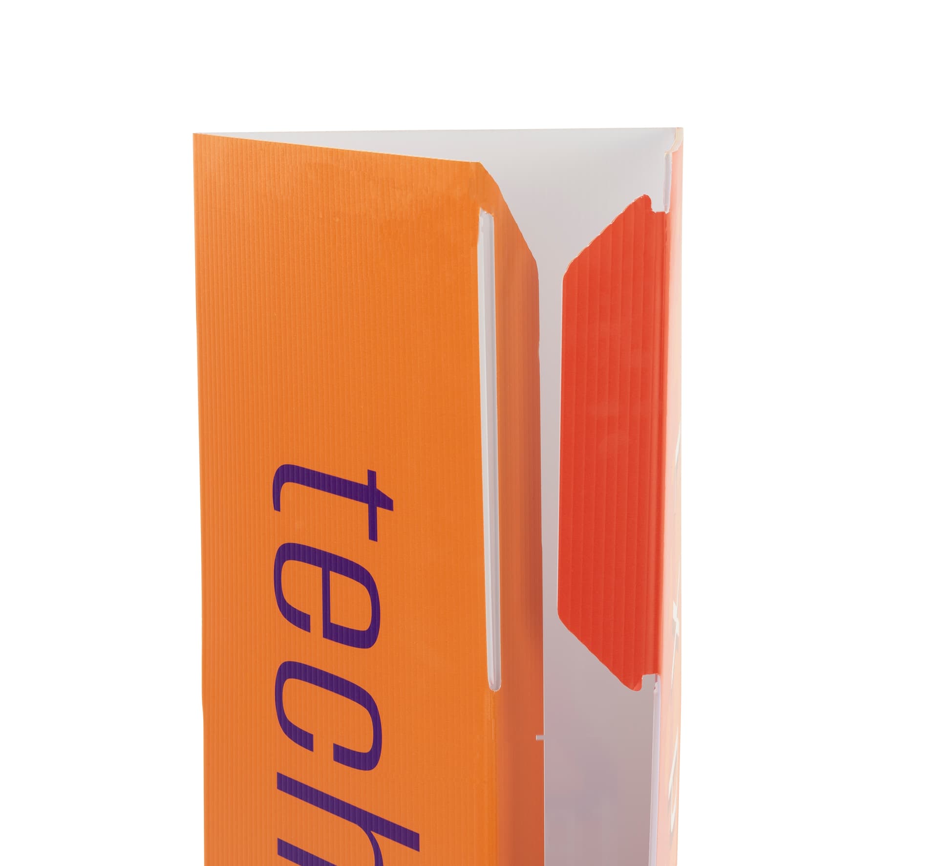 Triangle marketing bollard cover with easy insert tabs