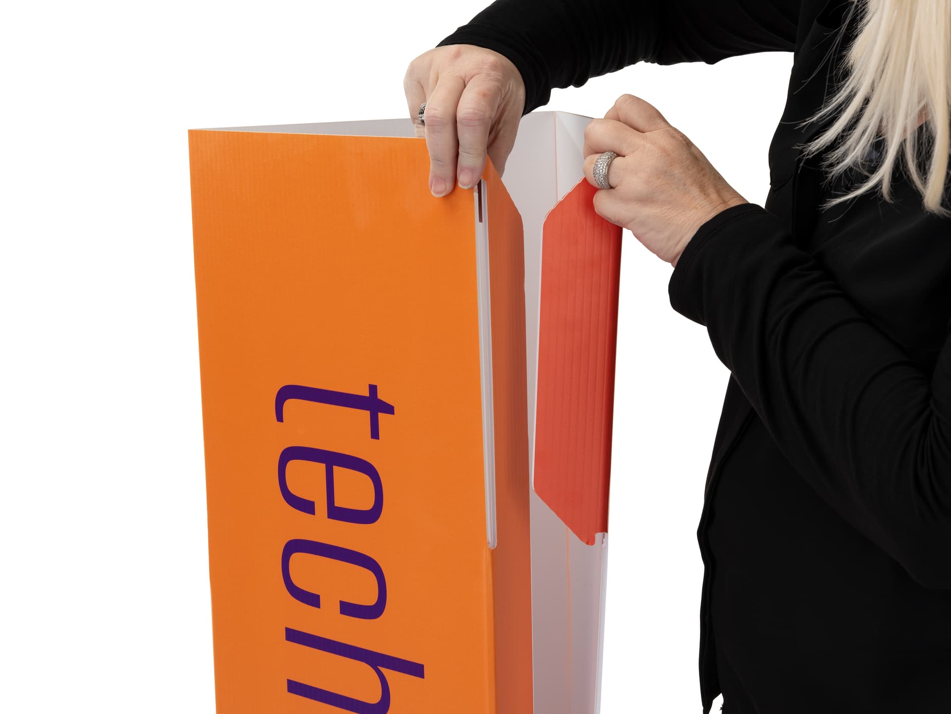 Triangle marketing bollard cover ships flat