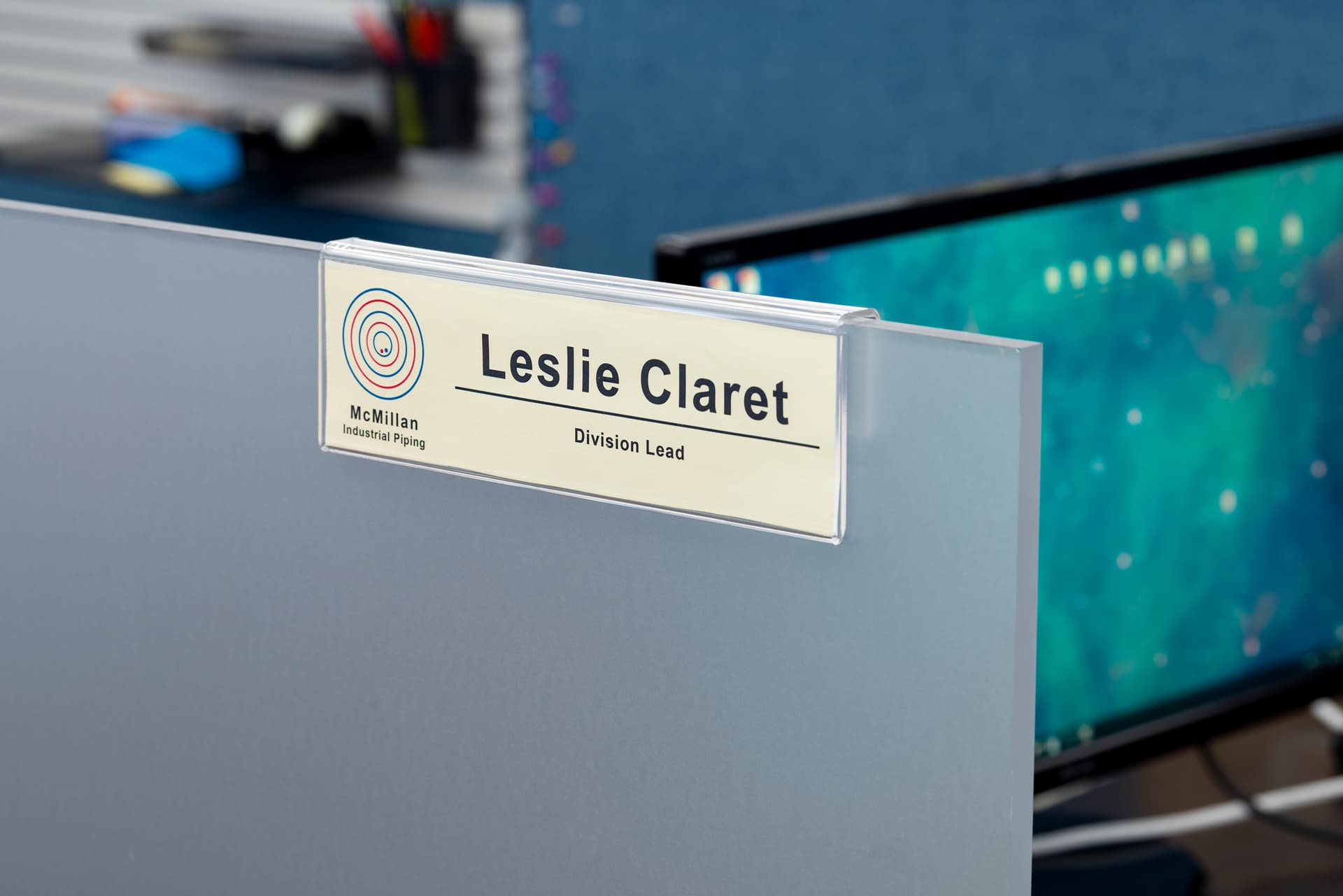 slide-on cubicle name plate