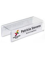 Acrylic cubicle name plate bracket with double-sided design